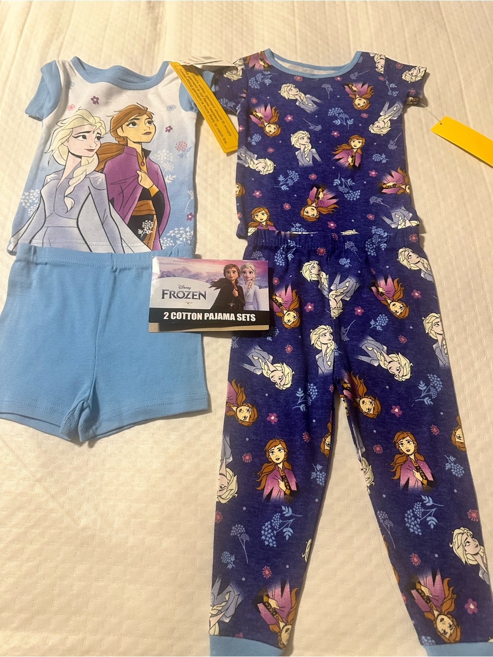 Disney Frozen Girls 2-Piece Pajama Sets - Light Blue & Dark Blue
